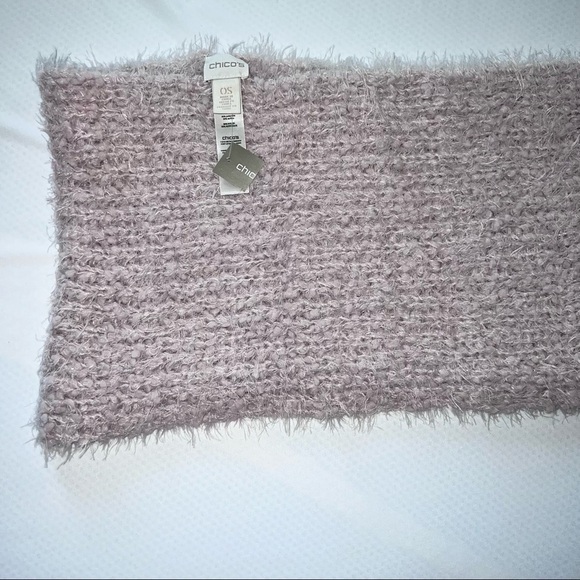 Chico’s Scarf Infinity Women Pink Soft Texture Charm Neck Warmer Rectangle C1 - Picture 9 of 10